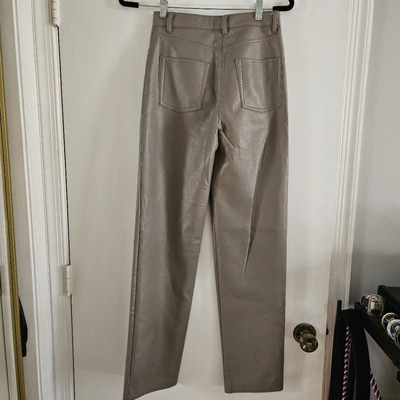 Wilfred The Melina Pant High-waisted Vegan Leather Pants in Light Taupe Size 2 - Picture 4 of 12